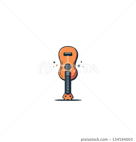 Stylized ukulele illustration creating a vibrant and inviting atmosphere depicting creativity 134584003
