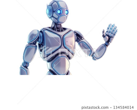 人工智慧與尖端科技的象徵：人形機器人致意 134584014