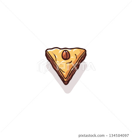 Artistic confectionery triangle with nut illustration showcasing delectable dessert isolated with Artistic confectionery triangle with nut illustration showcasing delectable dessert isolated with 134584097