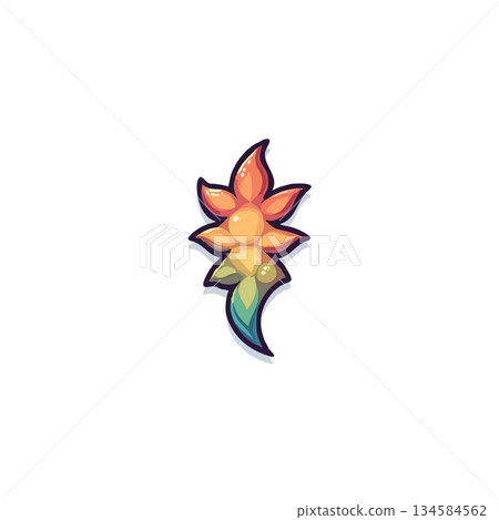 Whimsical spectral flower emblem evokes feelings of warmth, optimism, and dreaminess as a mystical Whimsical spectral flower emblem evokes feelings of warmth, optimism, and dreaminess as a mystical 134584562