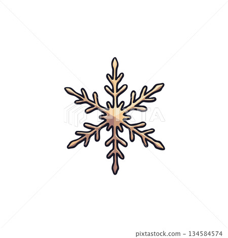 Delicate winter snowflake illustration embodies seasonal cheer with unique design and shimmering 134584574