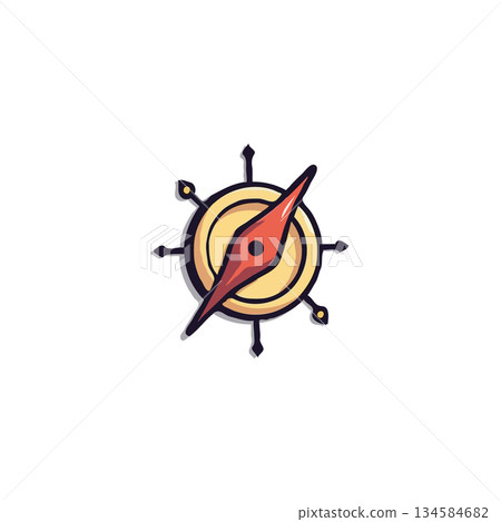 Navigational compass symbolizing direction and exploration suitable for adventurous journeys and Navigational compass symbolizing direction and exploration suitable for adventurous journeys and 134584682