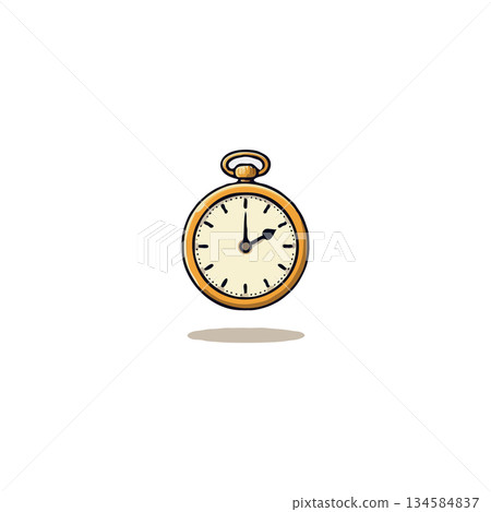 Antique pocket watch isolated, precision timekeeping instrument symbolizing temporal flow and Antique pocket watch isolated, precision timekeeping instrument symbolizing temporal flow and 134584837