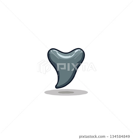 Isolated gua sha stone representation showcases smooth texture with potential health benefits for 134584849