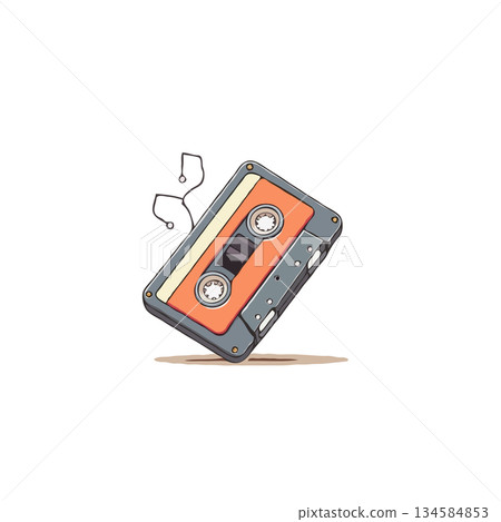 Nostalgic auditory experience: A vintage cassette tape representation evokes memories of analog 134584853