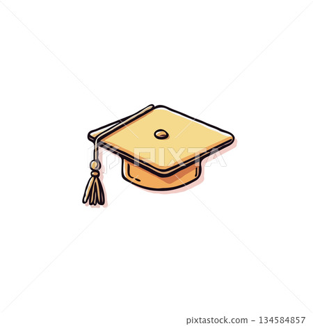 Academic Achievement Symbol: Celebrating Graduation with a Symbolic Mortarboard Hat Illustrating Academic Achievement Symbol: Celebrating Graduation with a Symbolic Mortarboard Hat Illustrating 134584857