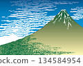 Mount Fuji as depicted by Katsushika Hokusai 134584954