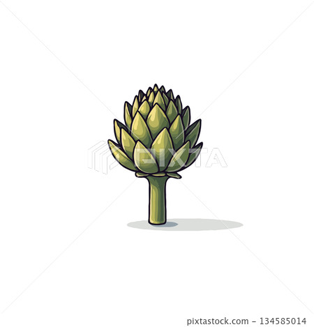 Artichoke artistic illustration vibrant green vegetable for culinary design and fresh produce 134585014