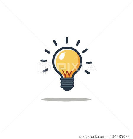 Illuminating innovation lightbulb icon representing creative thinking solutions energy 134585084