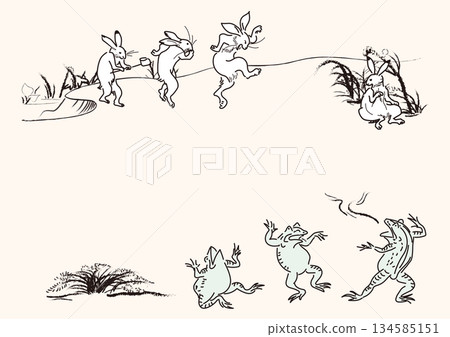 The Rabbit and Frog from Choju Giga 134585151