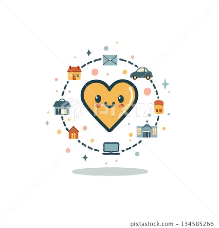 Connected community heart sharing vital resources through digital platforms fostering neighborhood Connected community heart sharing vital resources through digital platforms fostering neighborhood 134585266