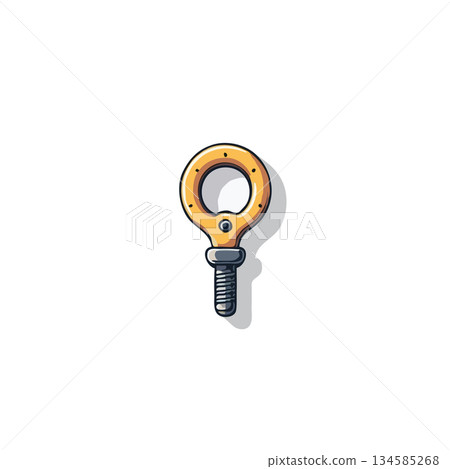 Detailed towing eye bolt illustration for vehicle recovery and automotive equipment highlighting 134585268
