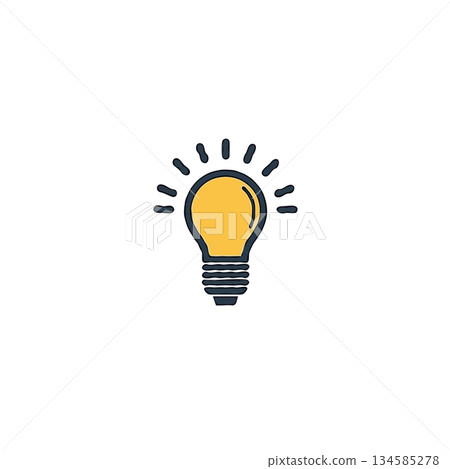Symbol of Bright Ideas a Spark of Innovation and Conceptual Thinking Illustration for Knowledge 134585278