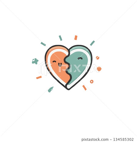 Charming hearts illustration expressing love or affection in graphic style featuring expressive Charming hearts illustration expressing love or affection in graphic style featuring expressive 134585302