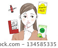 [Illustration material] Supplements and women 134585335