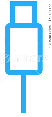 USB-A 介面的扁平化圖示插圖 134585372