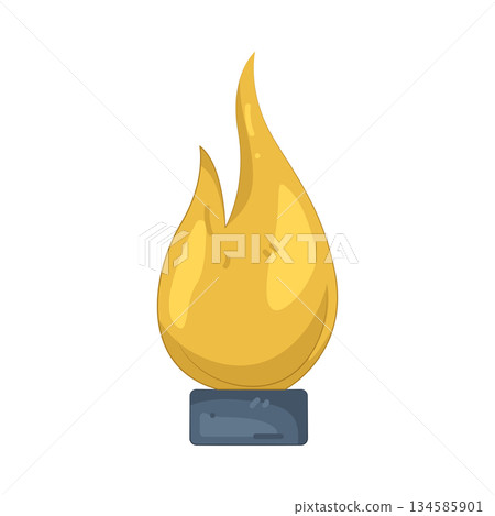 Illustration of gold flame 134585901