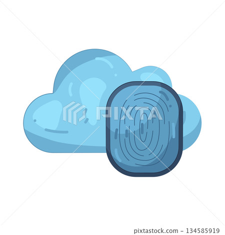 Illustration of cloud fingerprint Illustration of cloud fingerprint 134585919