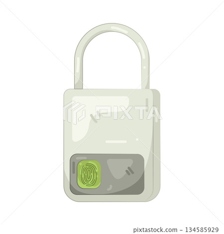 Illustration of fingerprint padlock Illustration of fingerprint padlock 134585929