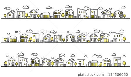 Hand-drawn cityscape illustration 134586060