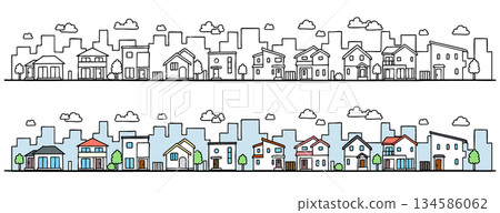 手繪城市景觀插畫集 134586062