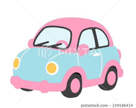 可愛的汽車插畫 134586414