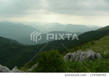 View of the Shikoku Mountains from the Shikoku Karst Tengu Plateau View of the Shikoku Mountains from the Shikoku Karst Tengu Plateau 134586445