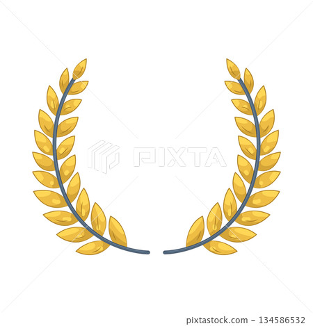 Illustration of gold laurel wreath Illustration of gold laurel wreath 134586532