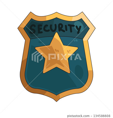 illustration of security badge illustration of security badge 134586608