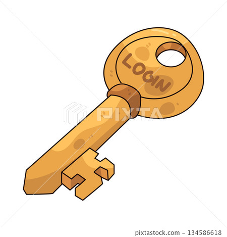 illustration of login key illustration of login key 134586618