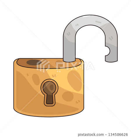 illustration of unlock illustration of unlock 134586626