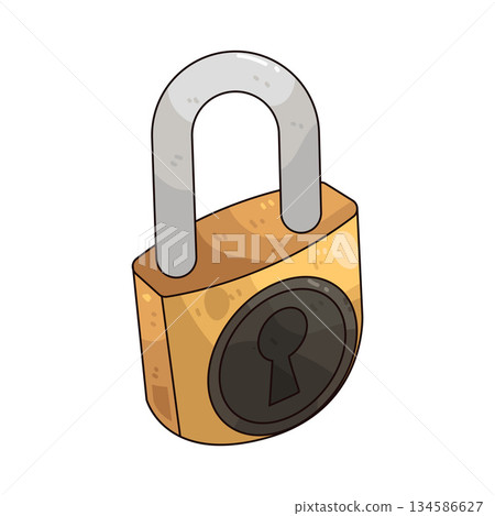 illustration of lock illustration of lock 134586627