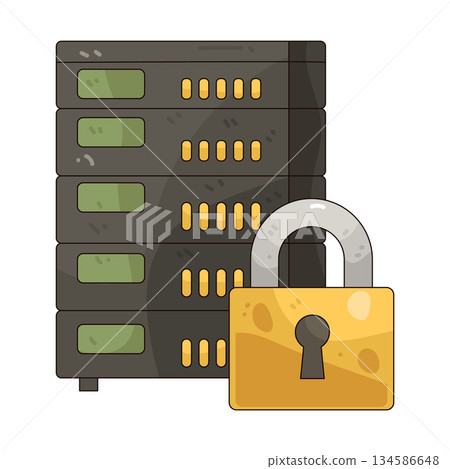 illustration of data lock 134586648