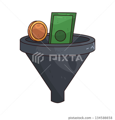 illustration of Sales Funnel 134586658