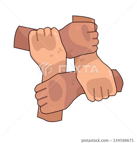 illustration of collaboration hand illustration of collaboration hand 134586671