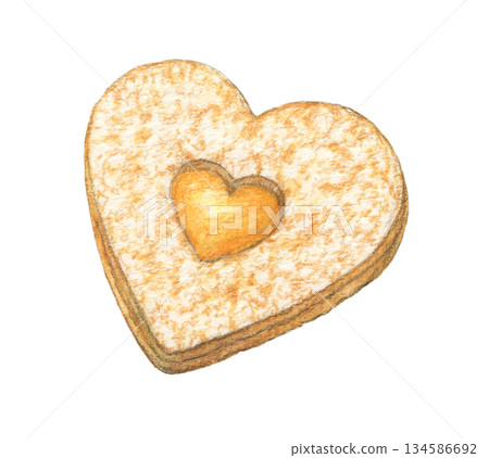 Jam sandwich cookies watercolor pencil illustration Jam sandwich cookies watercolor pencil illustration 134586692