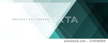 White and dark green modern abstract wide banner with geometric shapes. White and dark green modern abstract wide banner with geometric shapes. 134586909