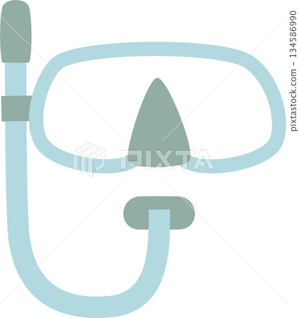 summer beach scuba mask icons tropical vacation ornaments decoration element, flat jpg illustration cartoon character costume design 134586990
