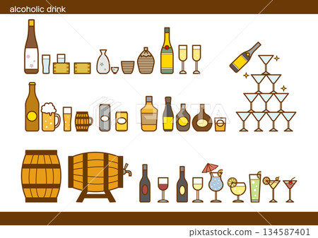 Alcoholic drink color Alcoholic drink color 134587401