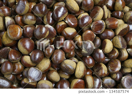 Fresh Chestnuts Full Frame Background Fresh Chestnuts Full Frame Background 134587574