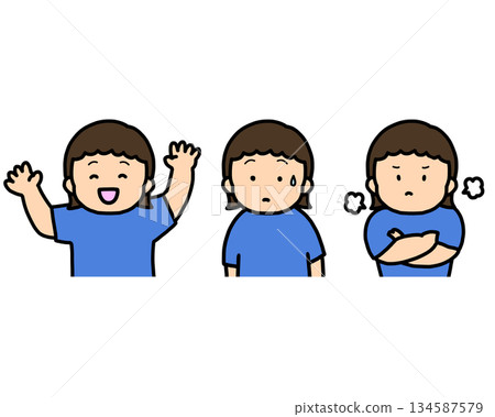 Children’s emotion set – happy, confused and angry Children’s emotion set – happy, confused and angry 134587579