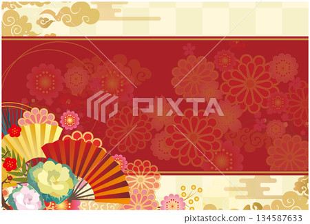 新年日式背景 134587633