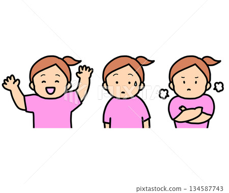 Children’s emotion set – happy, confused and angry Children’s emotion set – happy, confused and angry 134587743
