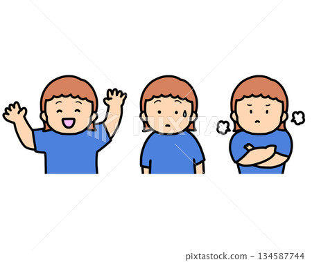 Children’s emotion set – happy, confused and angry Children’s emotion set – happy, confused and angry 134587744