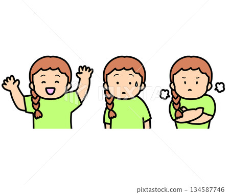 Children’s emotion set – happy, confused and angry Children’s emotion set – happy, confused and angry 134587746
