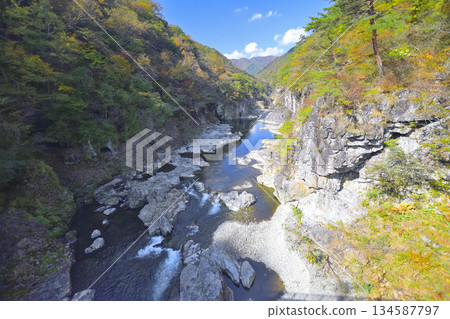 Ryuokyo Gorge dyed in autumn leaves Ryuokyo Gorge dyed in autumn leaves 134587797