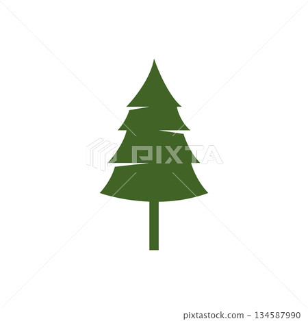 Christmas pine tree icon Christmas pine tree icon 134587990