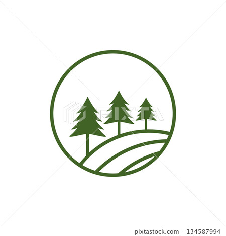 Christmas pine tree icon Christmas pine tree icon 134587994