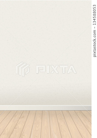 Empty room vertical background with old white cement wall and whitewashed wooden floor graphic illustration. Empty room vertical background with old white cement wall and whitewashed wooden floor graphic illustration. 134588053