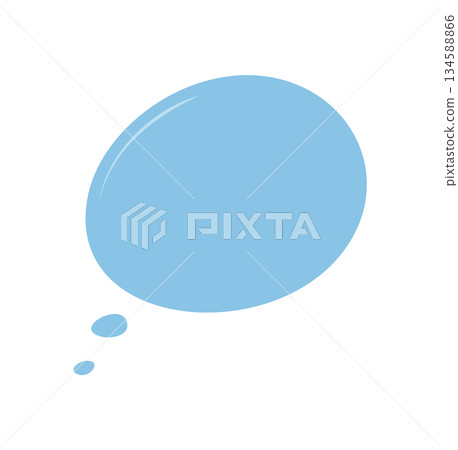 Blue fluid speech balloon icon and chat box in hand drawn style. Message bubble with talk circle shape, perfect for communication themes and dialogue visual assets, modern minimal conversation 134588866